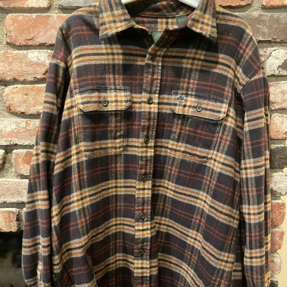Timberland Brown Flannel Button Down Shirt
